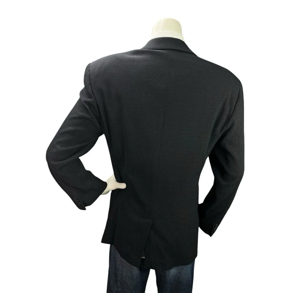 EMPORIO ARMANI Sport Coat Men 42R Black Textured Soft Stretch Tech Fabric Blazer